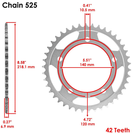 Black Drive Chain And Sprocket Kit for Suzuki GSX-R750 2000-2005