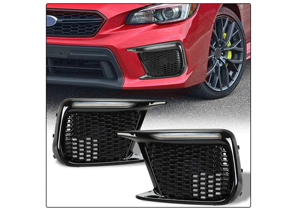 For Subaru WRX STI 2018-2021 LED DRL Fog Light Bezels Daytime Running Lamp LH&RH