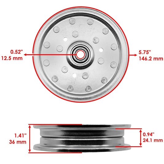 Caltric Mower Deck Flat Idler Pulley For Bad Boy ZT Series 48" 50" 60"