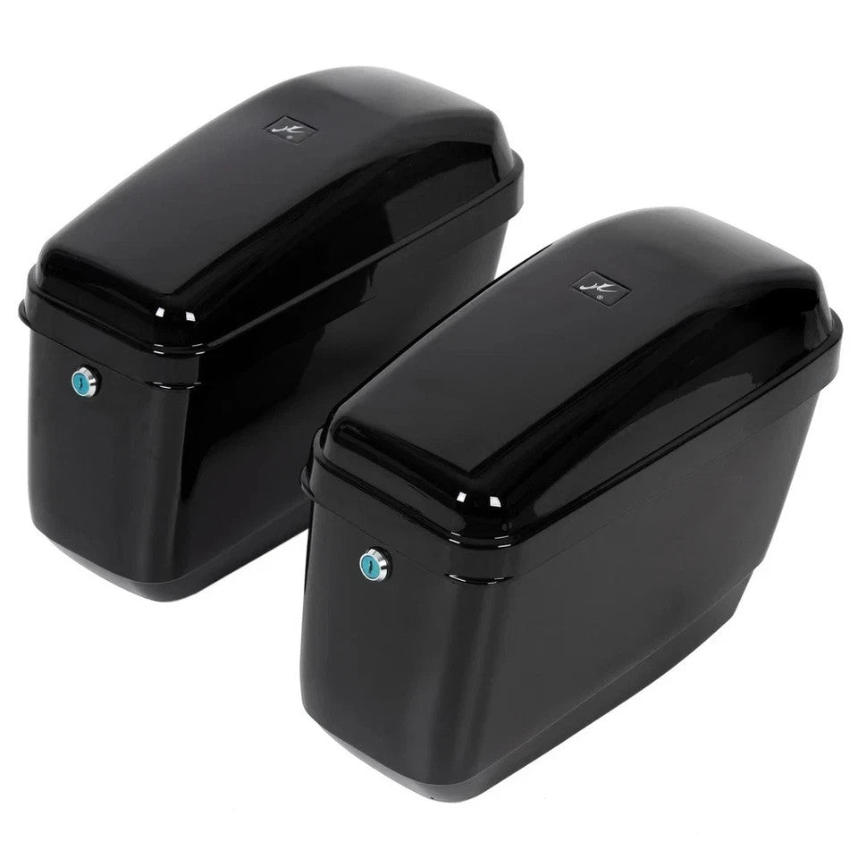 Motorcycle Hard Saddlebags Bags Luggage For Harley Honda Suzuki Yamaha Cruiser
