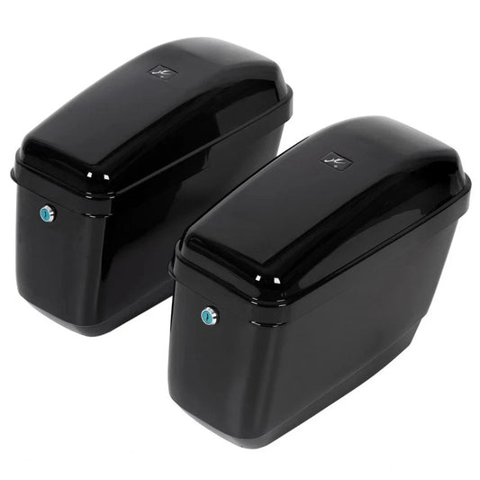 Motorcycle Hard Saddlebags Bags Luggage For Harley Honda Suzuki Yamaha Cruiser
