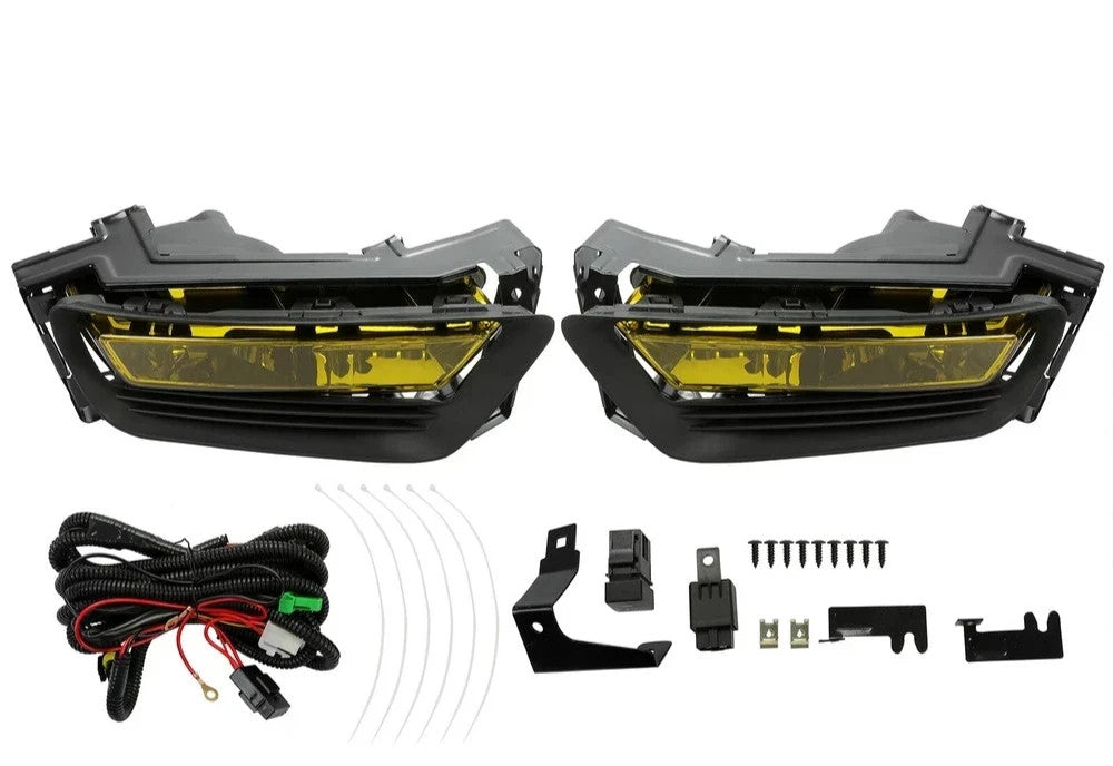 Bumper Driving Fog Lights w/Bulbs For Honda Accord Sedan 2013-2015 Amber Lens