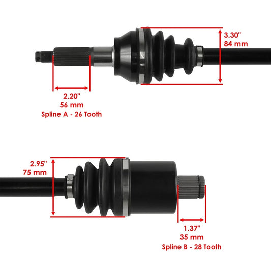Front & Rear CV Axles For Polaris Ranger 800 4X4 EFI 2010-2014 Left & Right