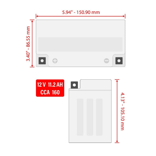 AGM Battery for Honda VT1100C2 VT1100T Shadow Ace1100 1995-2001
