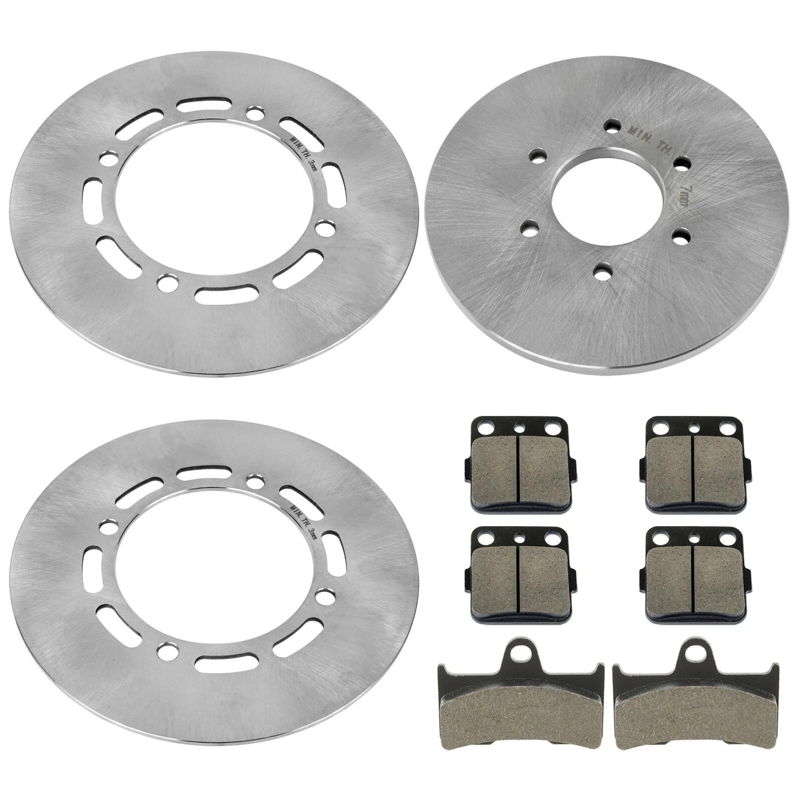 Front Rear Brake Disc Rotor w/Brake Pad for Yamaha Grizzly 660 YFM660F 2003-2008