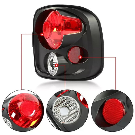For 99-04 Silverado Sierra Stepside Black Rear Tail Brake Lights Lamp Left+Right
