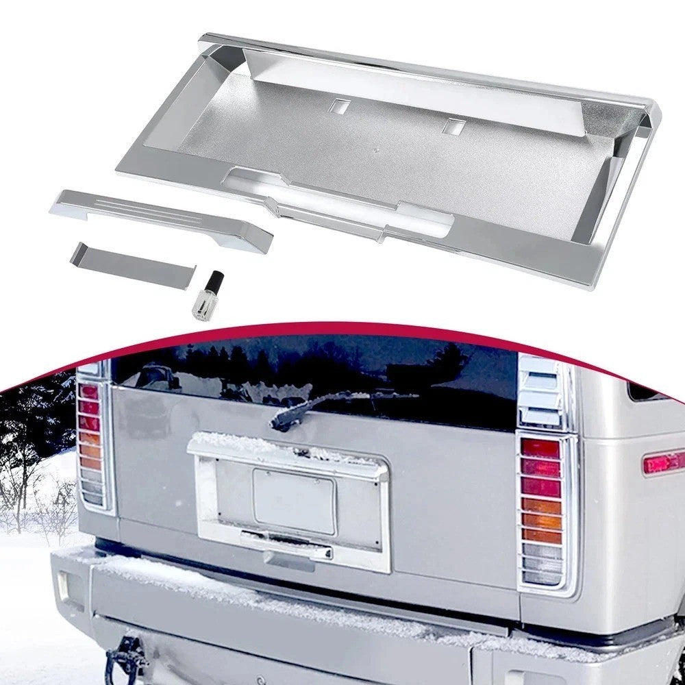Rear License Plate Cap Trim Cover Frame W/ Handle For HUMMER H2 SUV 03-05 Holder