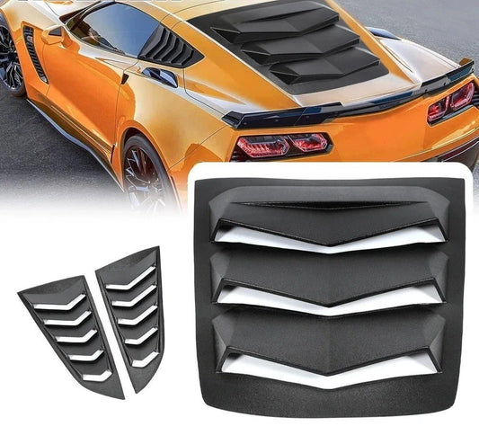 Rear+Side Window Louver Sun Shade Cover For C7 Corvette Z51 Z06 ZR1 2014-2019