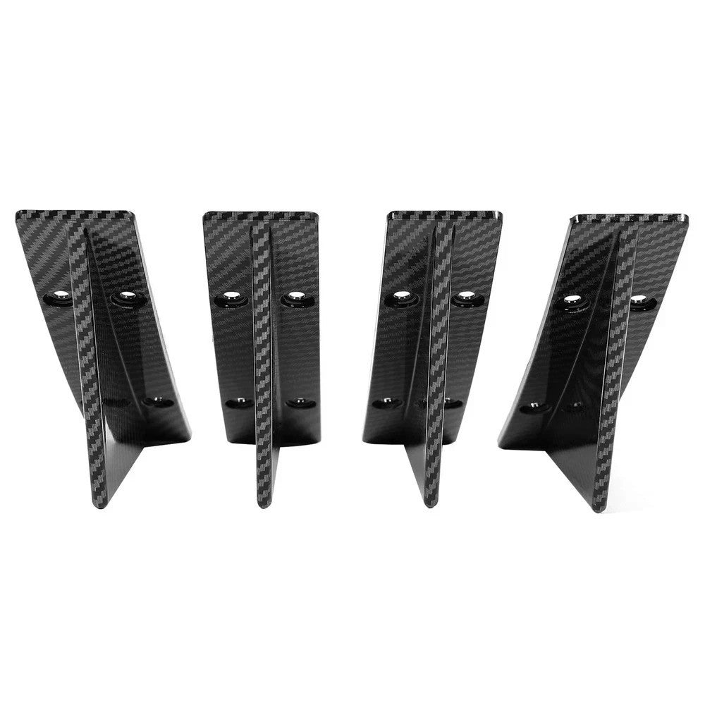 4 x Universal Rear Bumper Fin Diffuser Spoiler Lip Wing Splitter Carbon Style