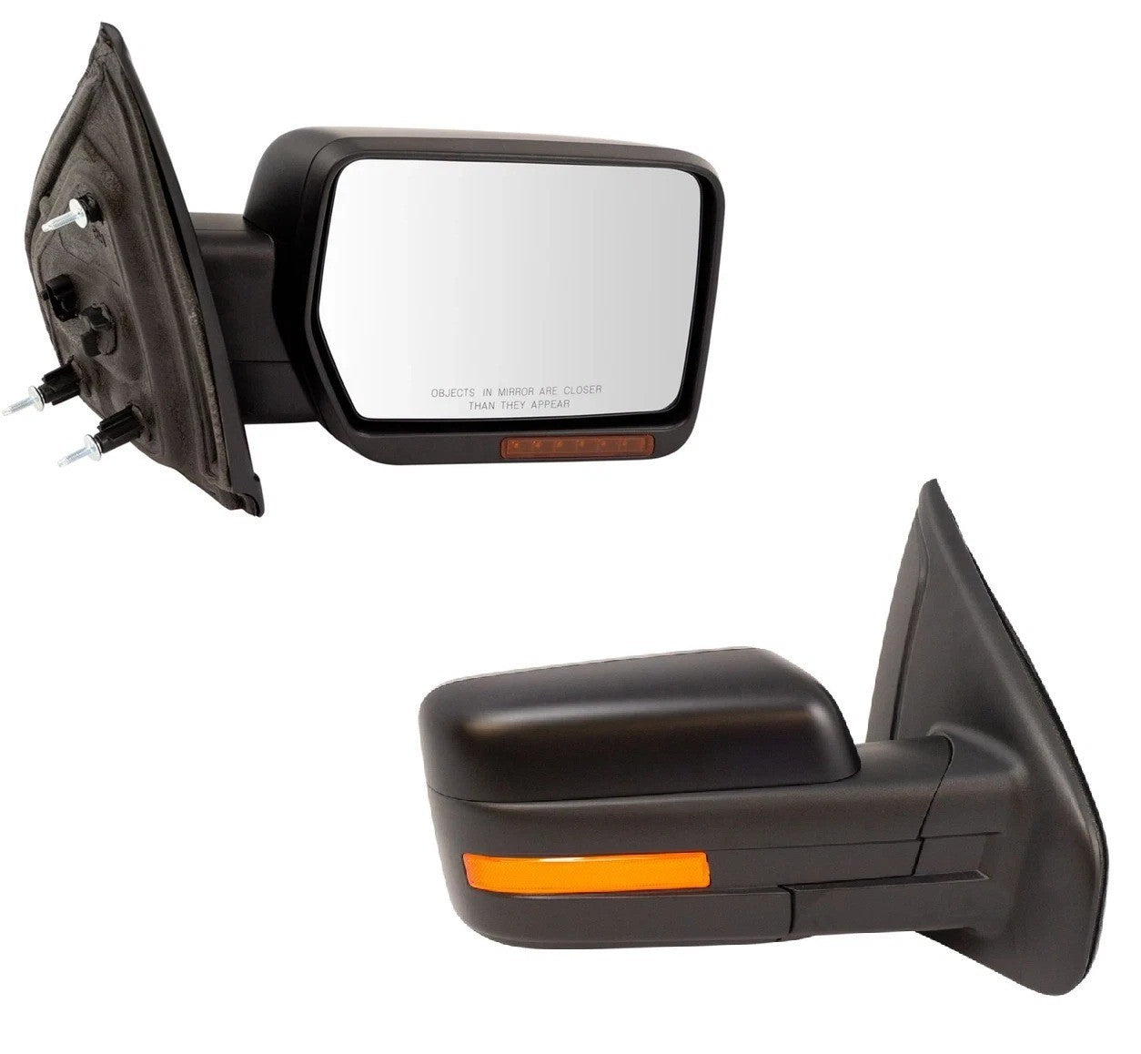 Mirror Power Folding Heated Signal Memory Puddle Smooth Black Right RH for F150