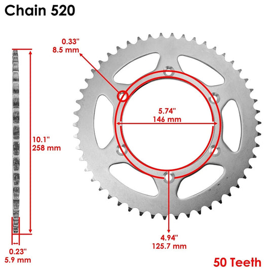Black Drive Chain And Sprocket Kit for Suzuki RM125 1997 1998 1999 2005