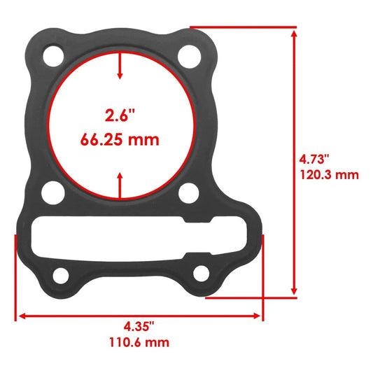 Caltric Cylinder & Top End Gaskets for Polaris Phoenix 200 2005-2023 65mm 196cc