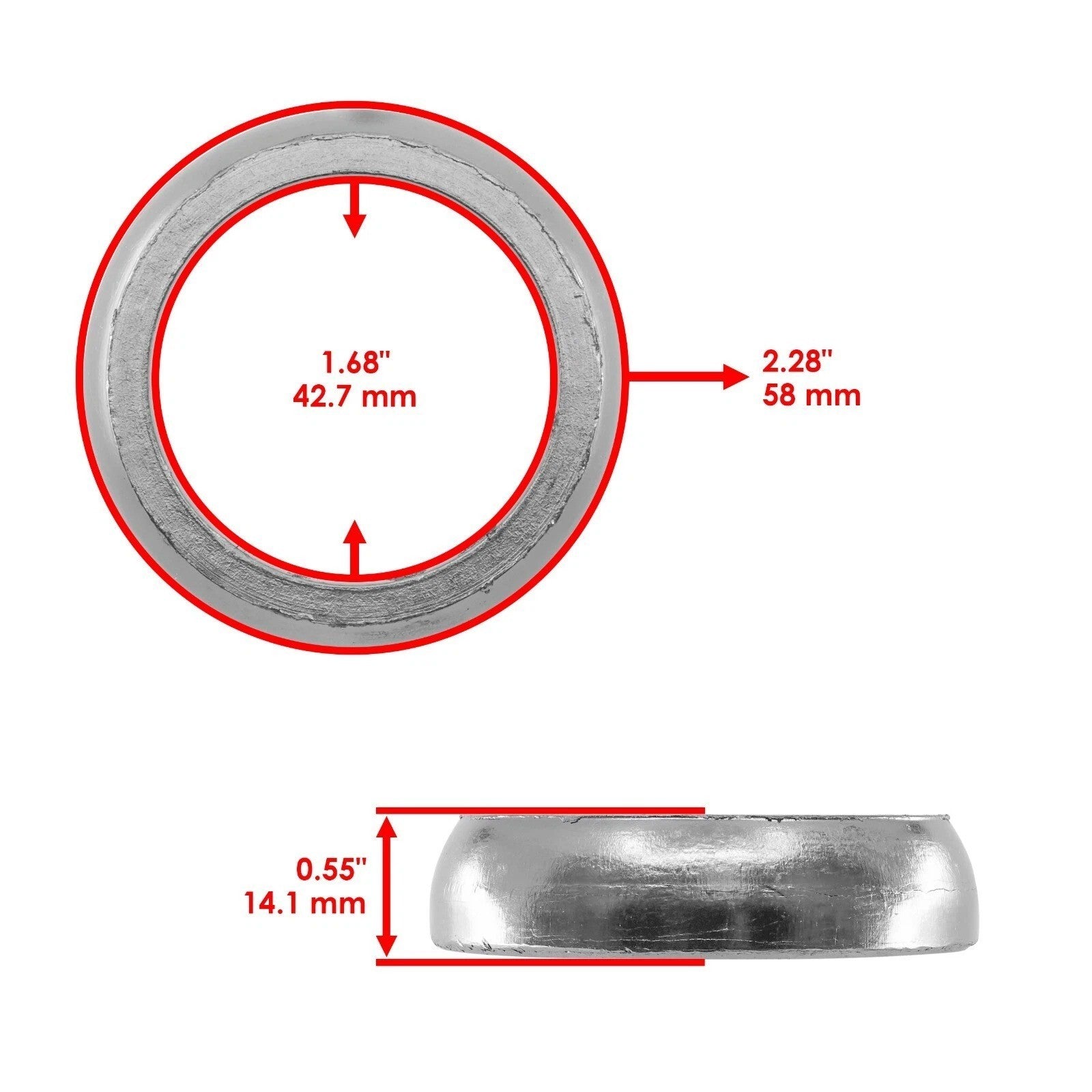 Exhaust Pipe Muffler Gaskets for Yamaha Rhino 700 YXR700F 4X4 Fi 2008-2013