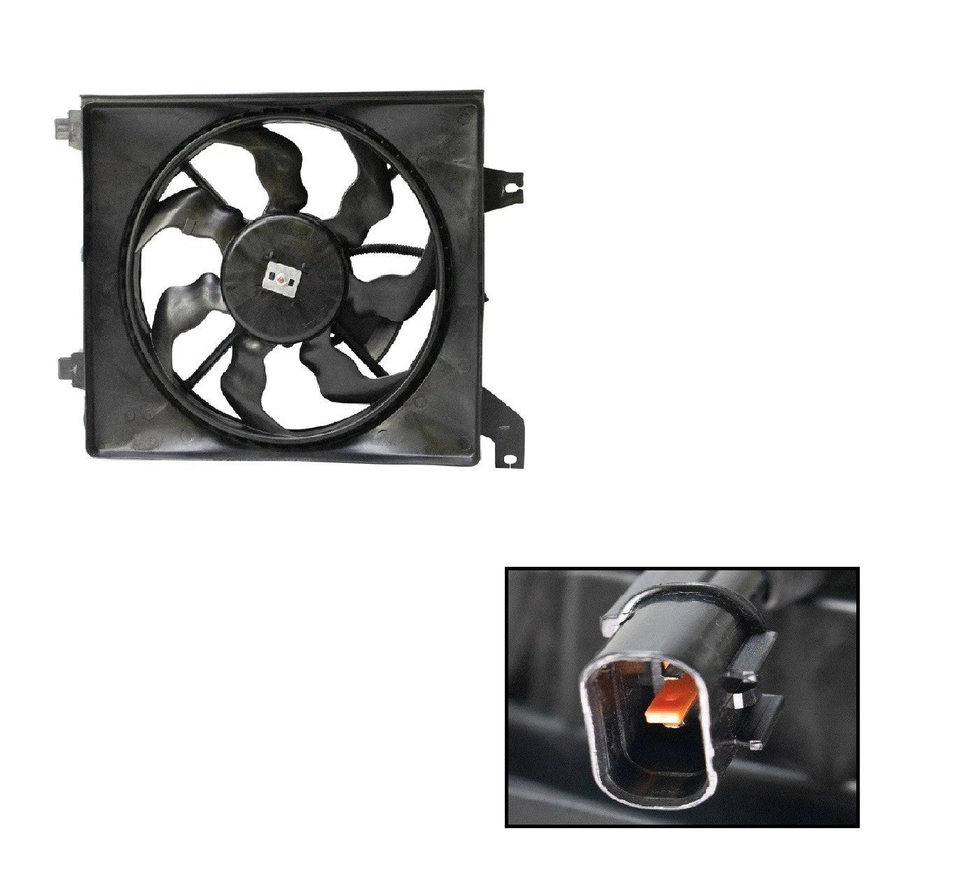 Right A/C Condenser Cooling Fan Assembly Fits 2006-2011 Hyundai Accent