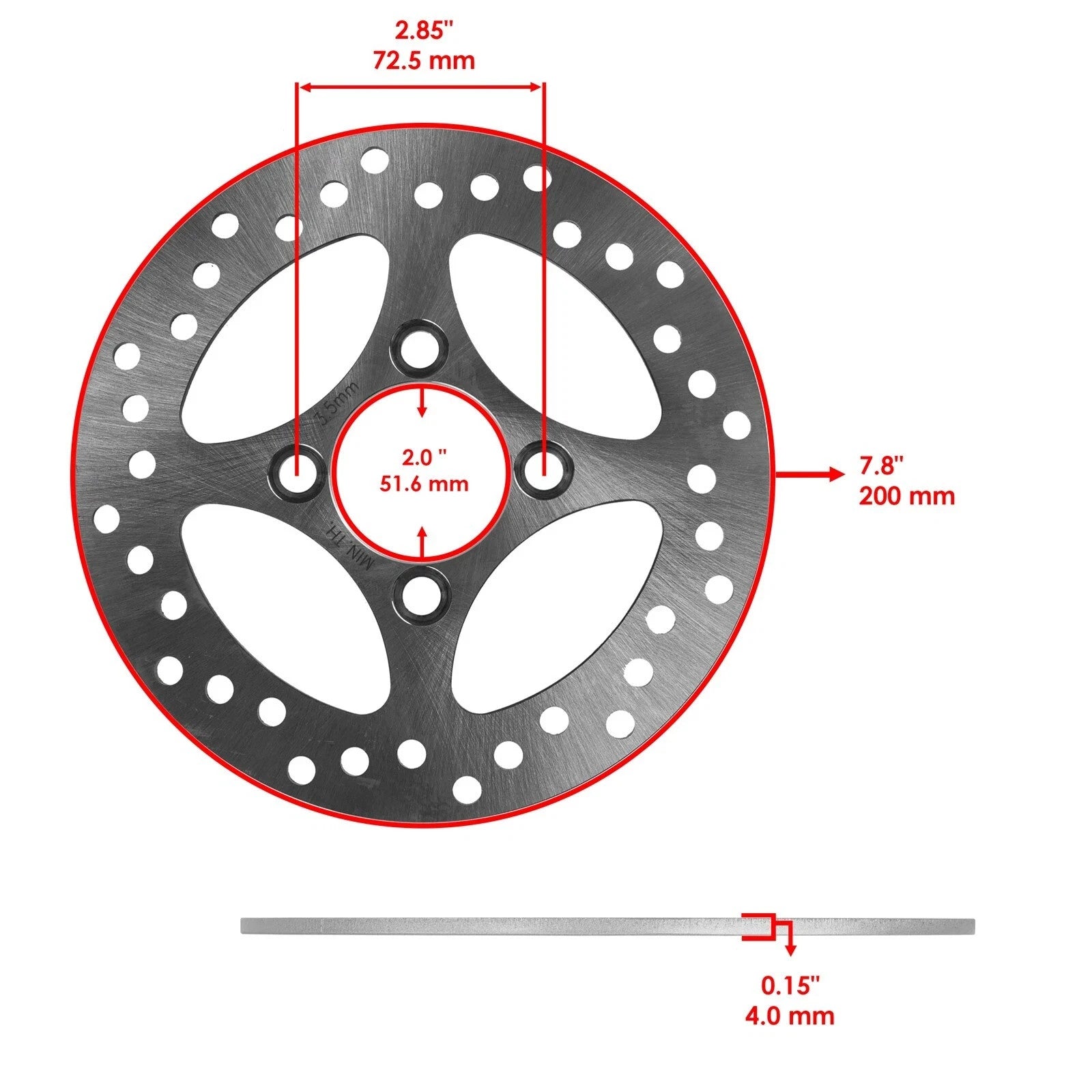 Rear Brake Rotor Disc & Hub For Yamaha Raptor 700 700R YFM700 YFM700R 2006-2013