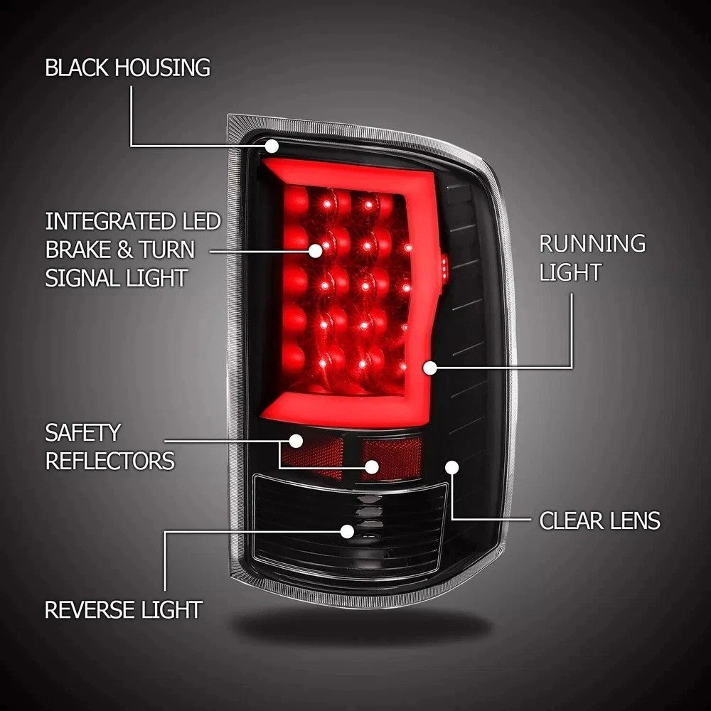 LED Tube Tail Lights Brake Lamps For GMC Sierra 1500 2500HD 3500HD 2007-2014 13