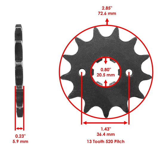 Black Drive Chain And Sprockets Kit for Honda TRX300EX TRX300X Sportrax 300 2X4