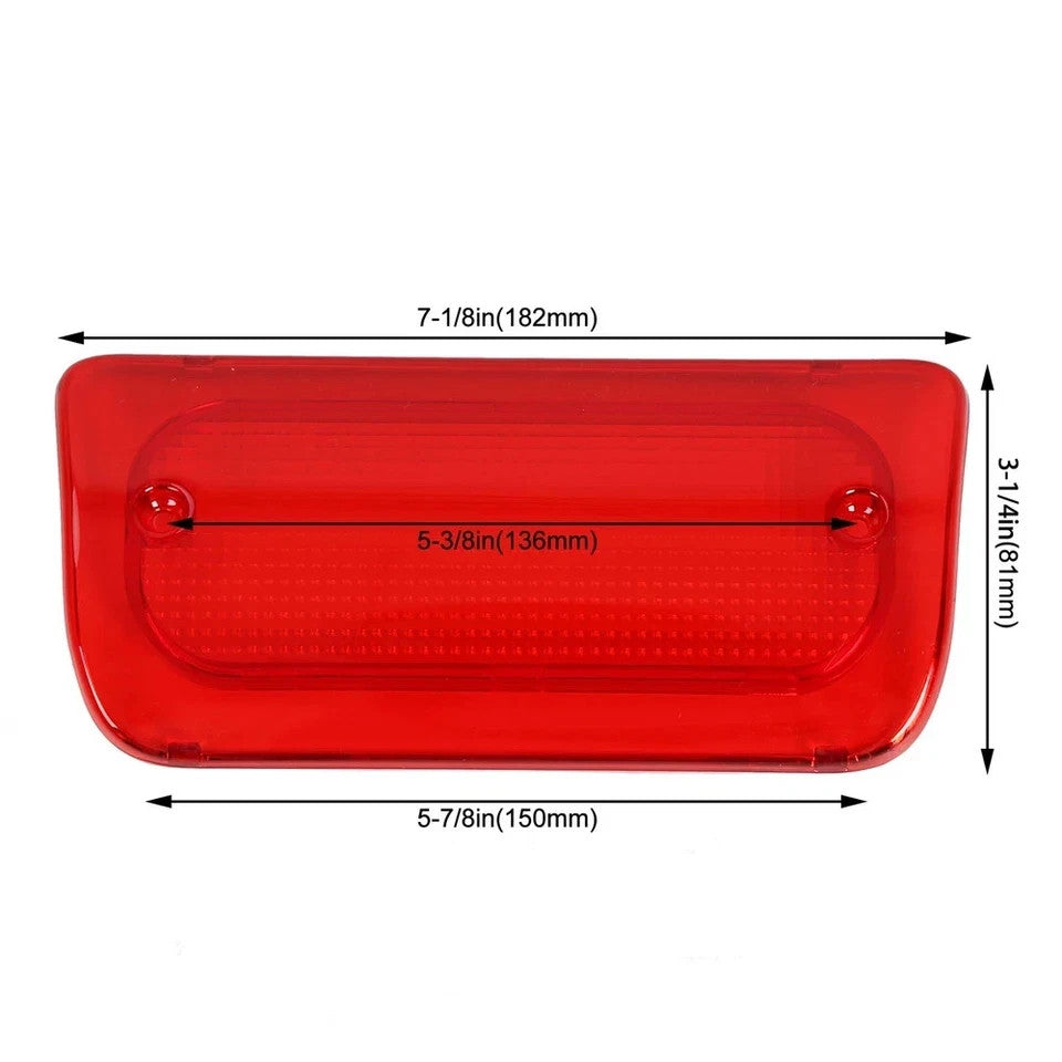 High Red 3rd Brake Light Lens For Chvey S10 GMC Sonoma 94-04 REG OR CREW cab
