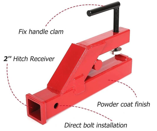 Receiver Hitch 2" Clamp On Trailer Tractor Bucket Mount Adapter For Deere Bobcat