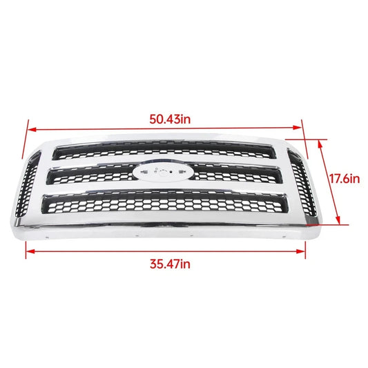 Chrome Grille For Ford 2005 2006 2007 Super Duty F-250 F-350 Conversion Grill