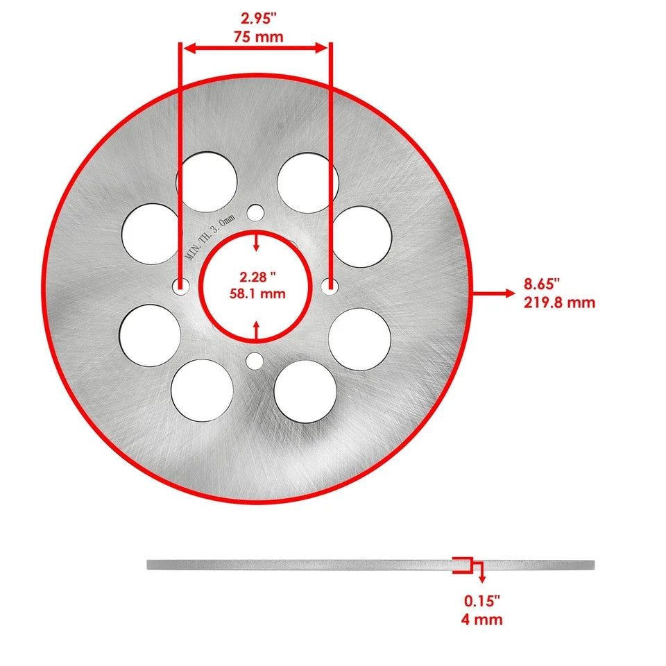 Rear Right Brake Disc with Brake Pads & Bolts for Yamaha Raptor 660R 2001-2005