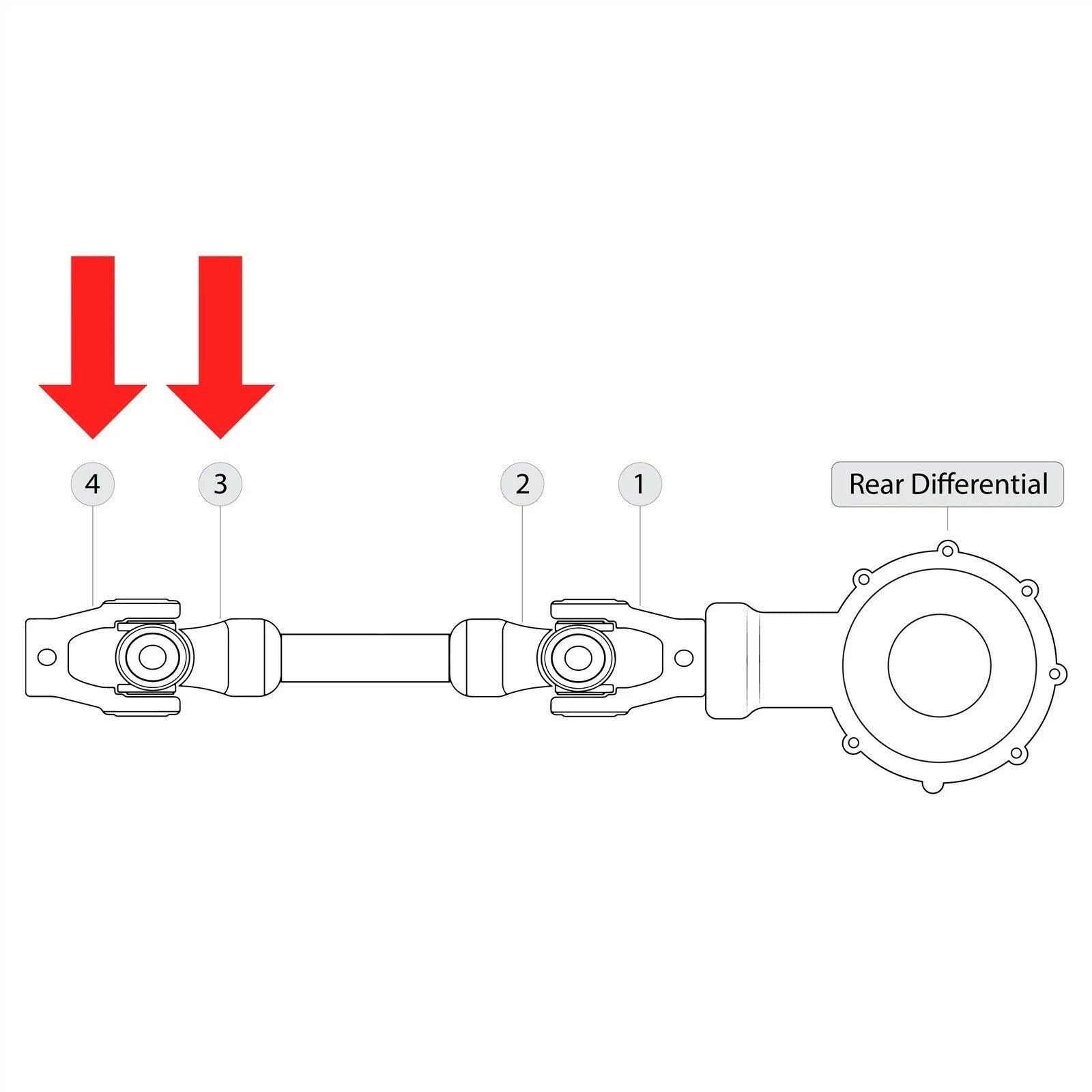 Rear Propeller Shaft Yoke Joint Kit For Yamaha Kodiak 450 YFM450FA 4X4 2005-2006