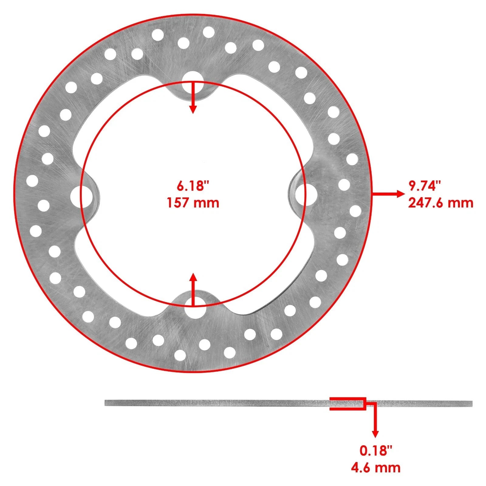 Front or Rear Brake Disc Rotor for Polaris 5257196 Brake Disc Rotor