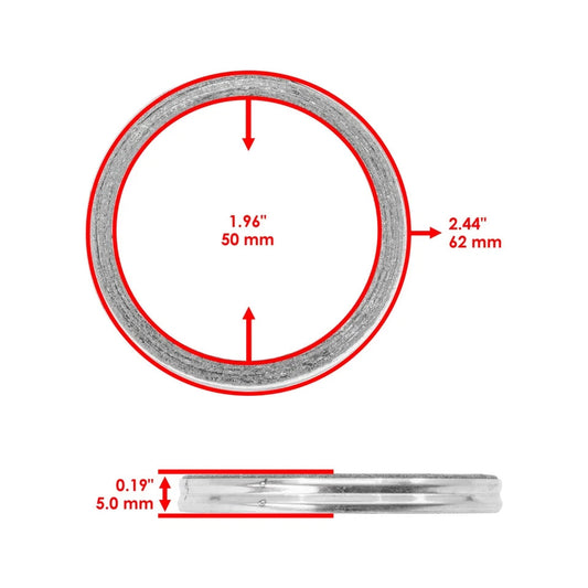 2 Exhaust Muffler Gasket for Suzuki VS1400GLP Intruder 1400 1987 1988 1990-2004