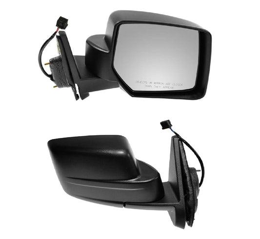 Side View Mirror Power Textured Black Passenger Right RH for 07-09 Jeep Patriot