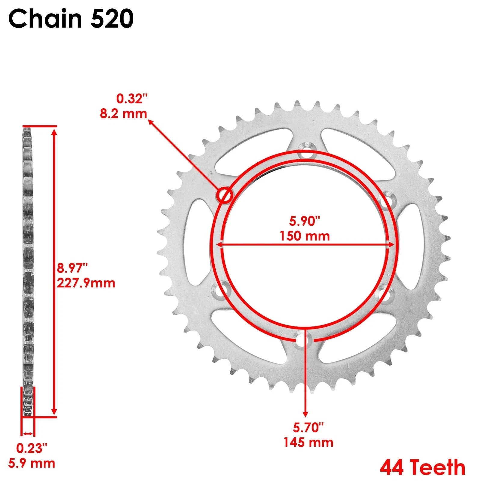 O-Ring Drive Chain & Sprockets Kit for Suzuki DR350 1994-1999 / DR-Z400S 00-17