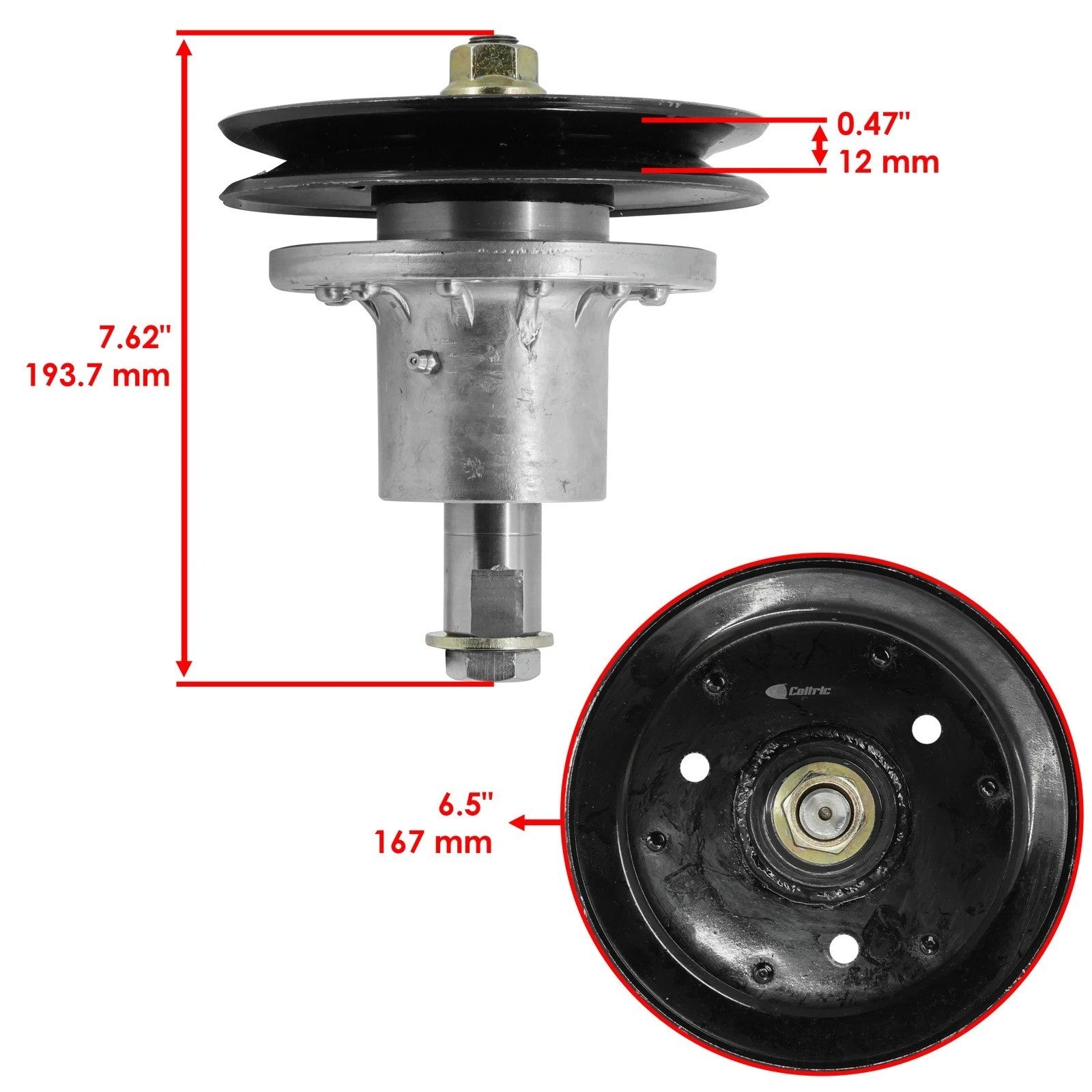 Caltric 1-634972 1634972 Deck Spindle w/Pulley for Exmark 52" 60" 72" Qty 3