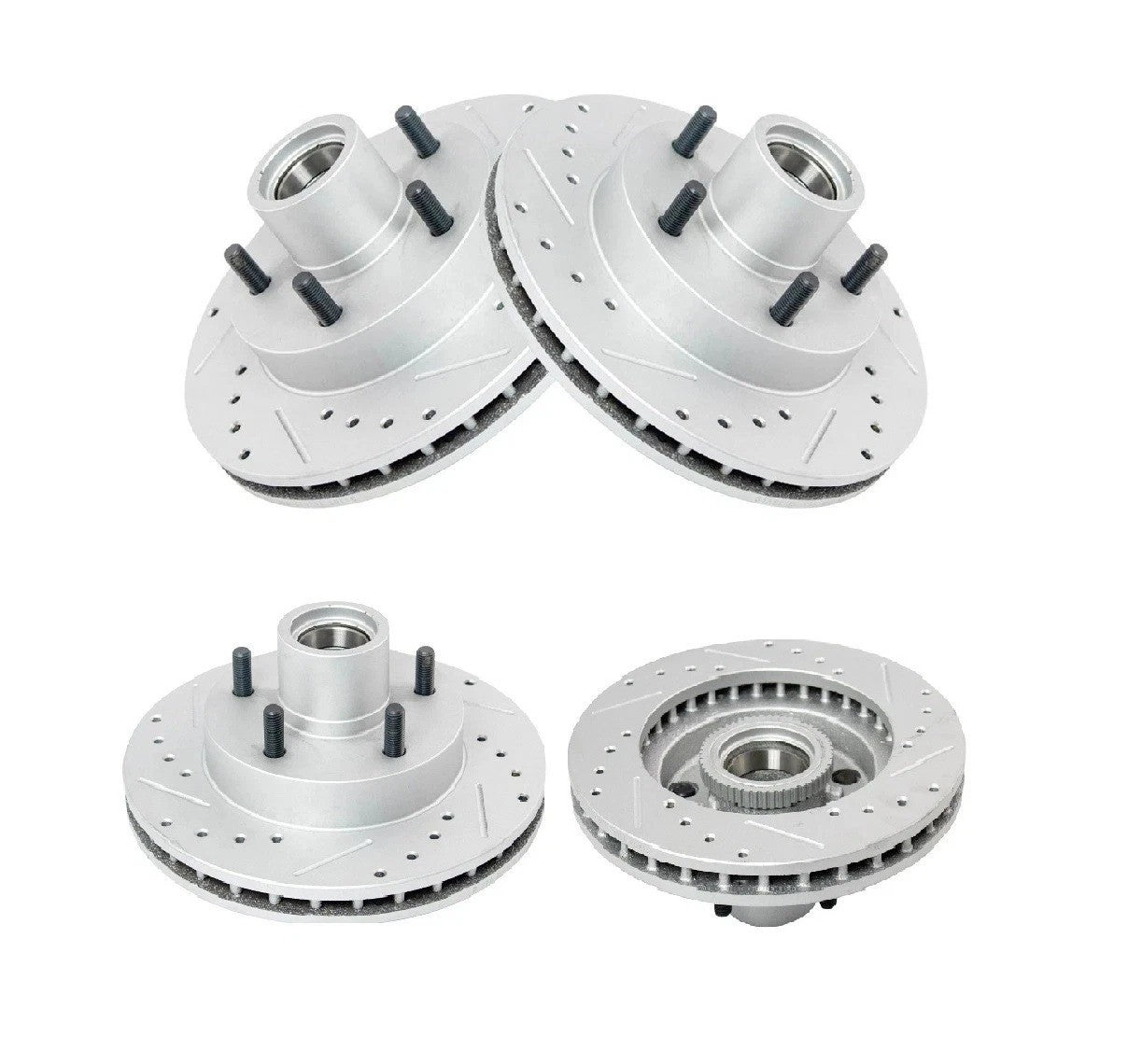Performance Drilled Slotted Front Coated Brake Rotor Pair for Chevy S10