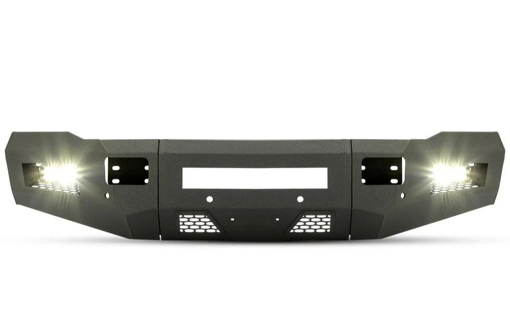 For Dodge Ram 2500 3500 2010-2018 Front Bumper w/Steel Skid Plate & LED Lights