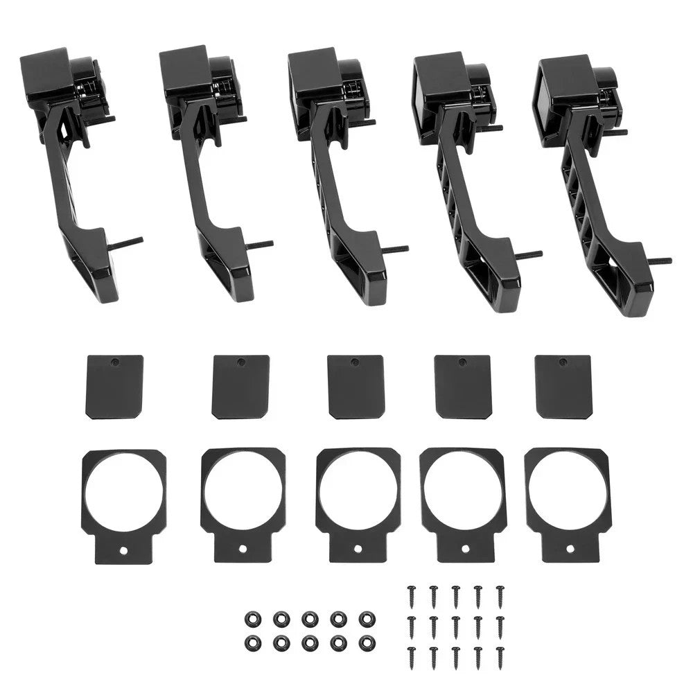 HECASA 5PCS Exterior Door Handles Powder Coated For Jeep Wrangler JK/JKU 07-18