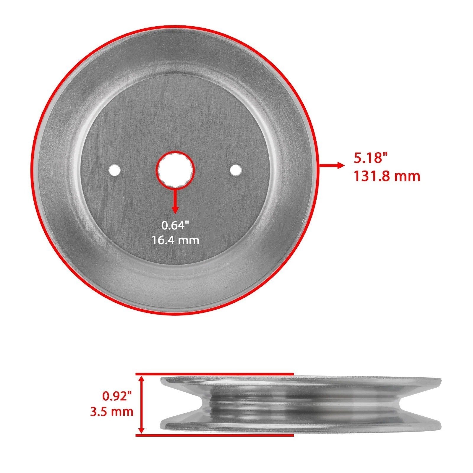 Caltric 618-06981 918-069 532112171 Spindle & Pulley For Husqvarna Dixon 48" 52"