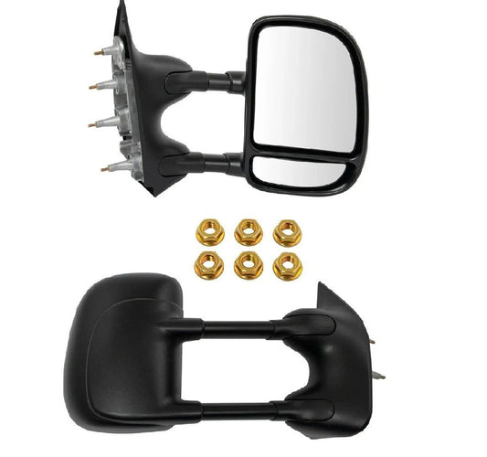 Manual Dual Arm Telescoping Mirror Passenger Right RH for Ford Van Econoline