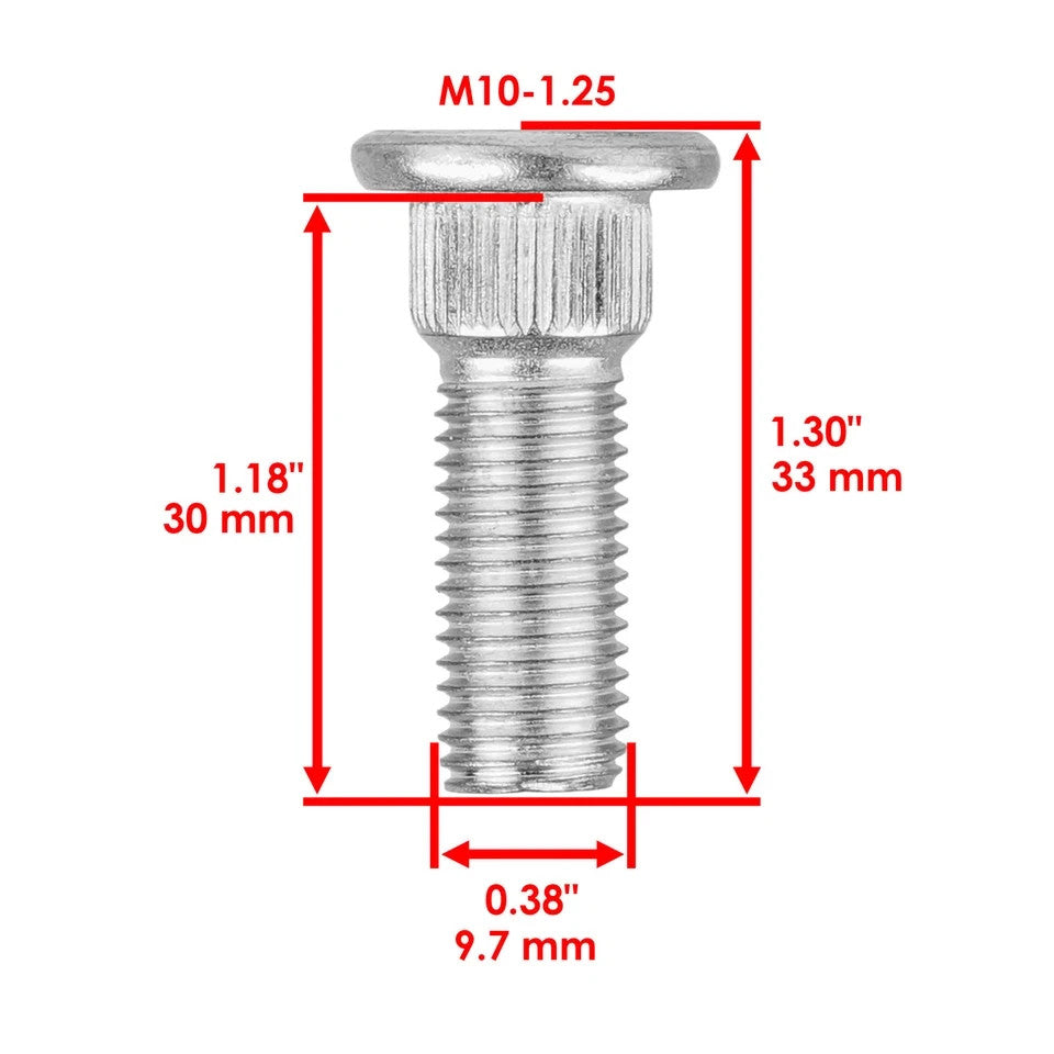 4 Front Wheel Hub Stud Bolt Fits Yamaha Rhino 660 YXR660F 4x4 2005 2006-2007