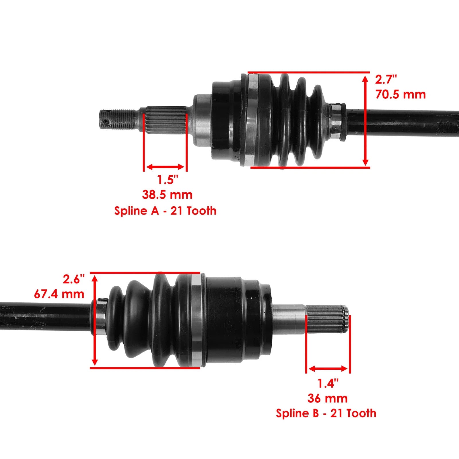Front Left & Right CV Joint Axle For Honda Rincon 650 TRX650FA TRX650FGA 2005