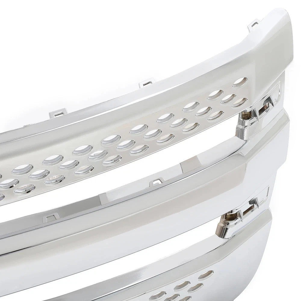 HECASA For Explorer 2011-2015 Front Bumper Upper Chrome Grille Grill Assembly
