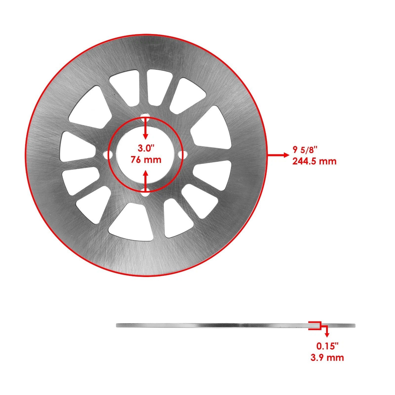Rear Brake Disc Rotor w/ Caliper fits Yamaha Warrior 350 YFM350X 1990 - 2004