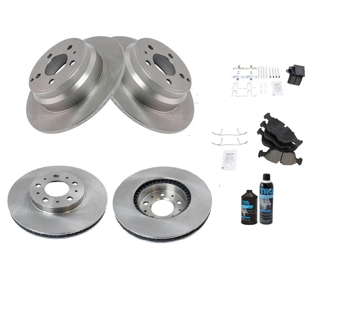 Brake Pad & Rotor Ceramic Kit Front & Rear w/Chemicals