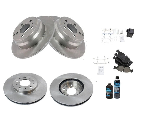 Brake Pad & Rotor Ceramic Kit Front & Rear w/Chemicals