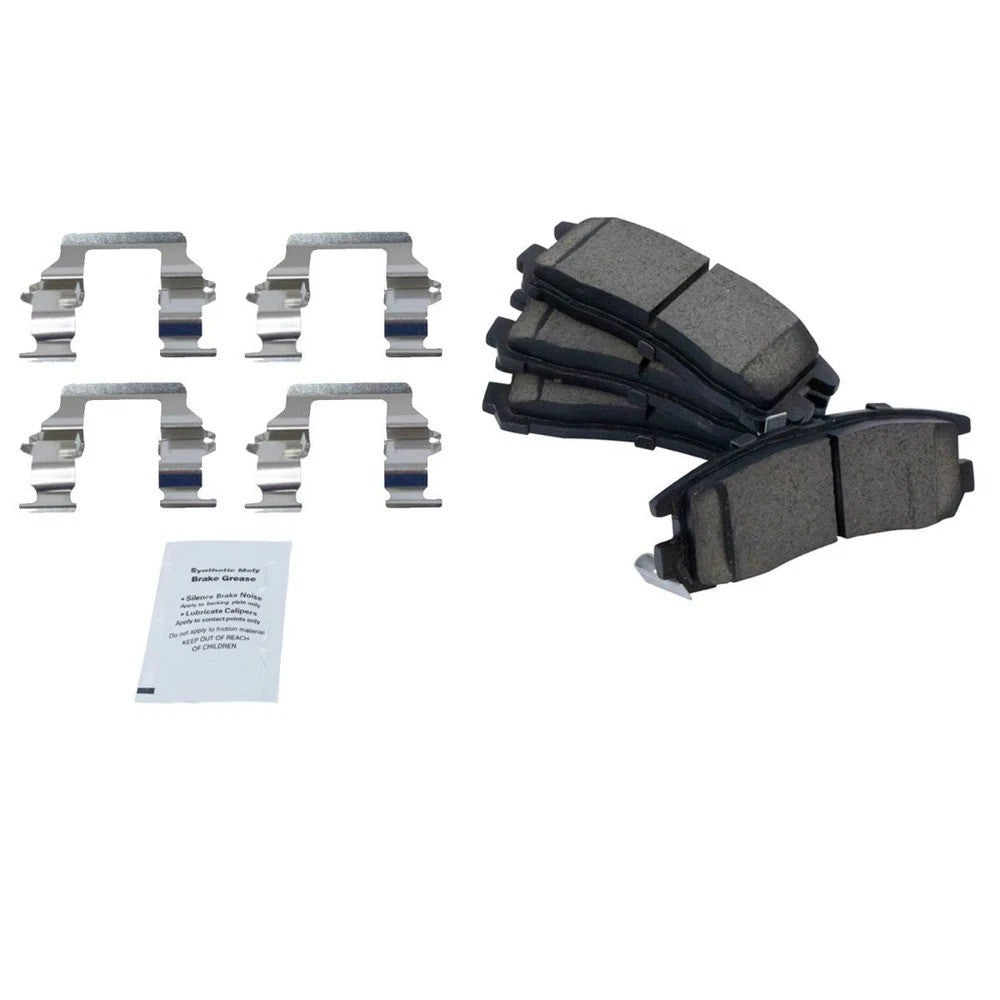 Ceramic Brake Pad & Drilled Slotted Zinc Coated Rotor Front & Rear Kit