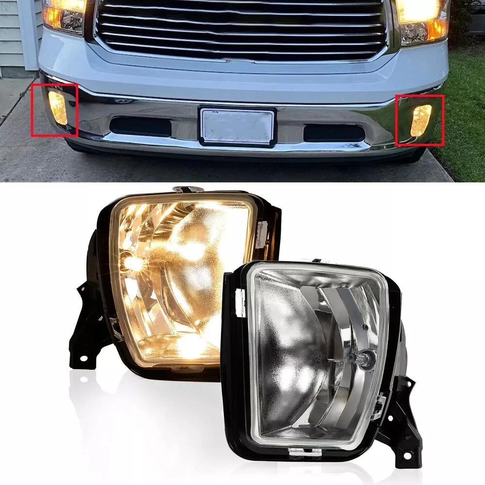 For Dodge Ram 1500 2013-2018 Ram 1500 Classic 19-22 Fog Lights Lamps w/Bulbs Set
