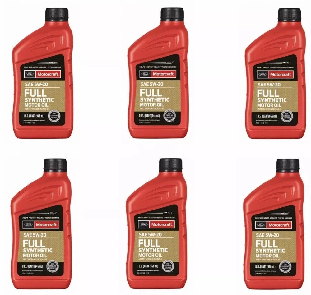 6 Quarts OEM Full Synthetic Engine Motor Oil FORD/Motorcraft SAE 5W-20