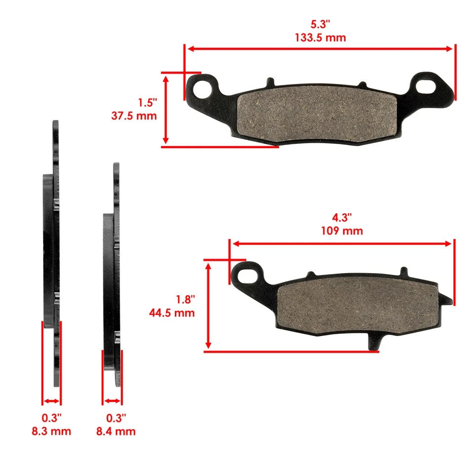 Brake Pads for Kawasaki EX650 Ninja 650R 2006-2011 Rear Front Motorcycle Pads