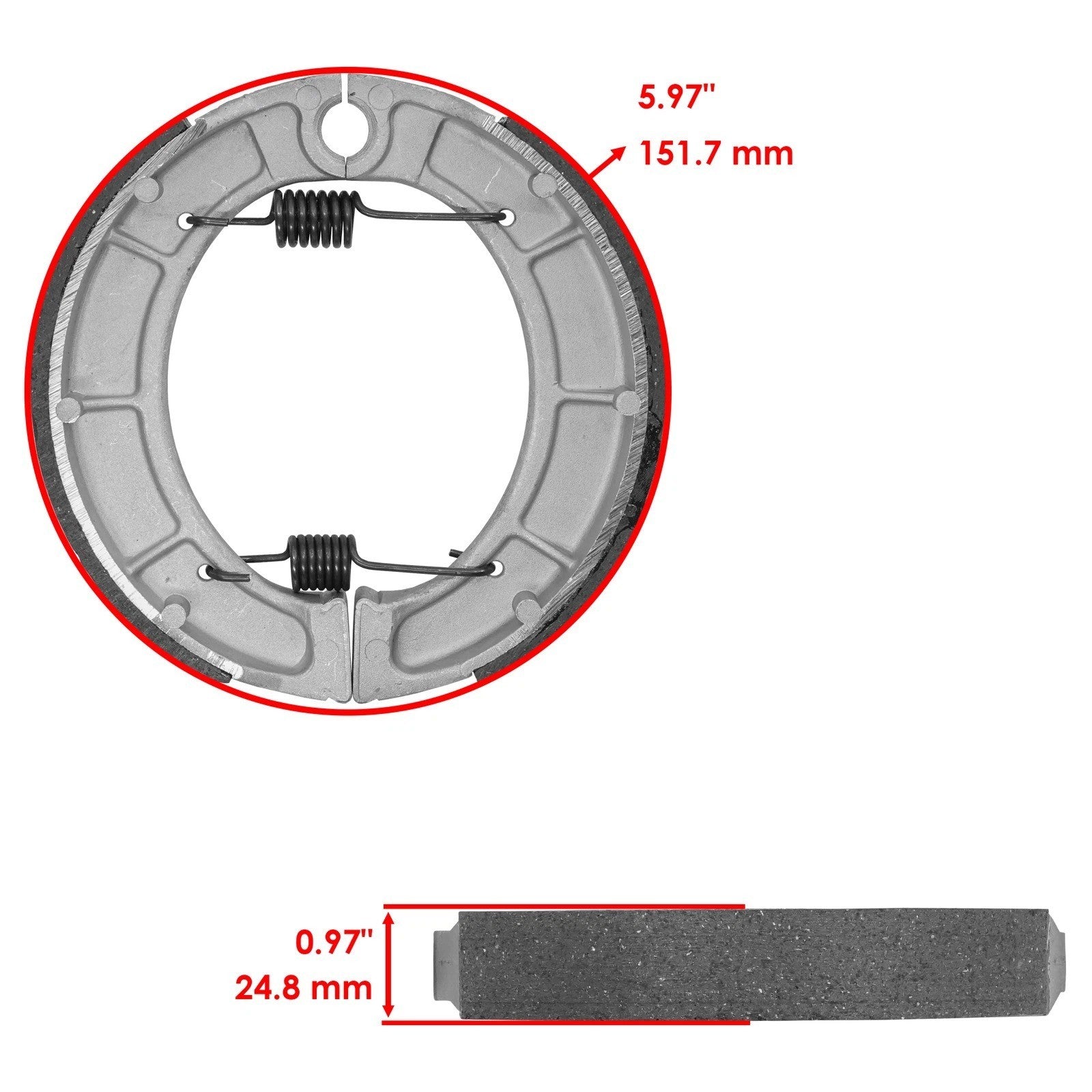 Rear Brake Shoes for Yamaha Timberwolf 250 YFB250 4X4 1994 1995 96 97 98 99 2000