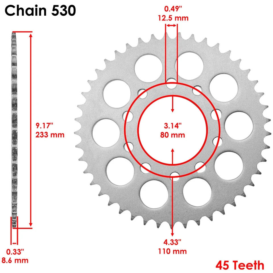 Black O-Ring Drive Chain & Sprocket Kit for Honda VFR700F Interceptor 700 86-88