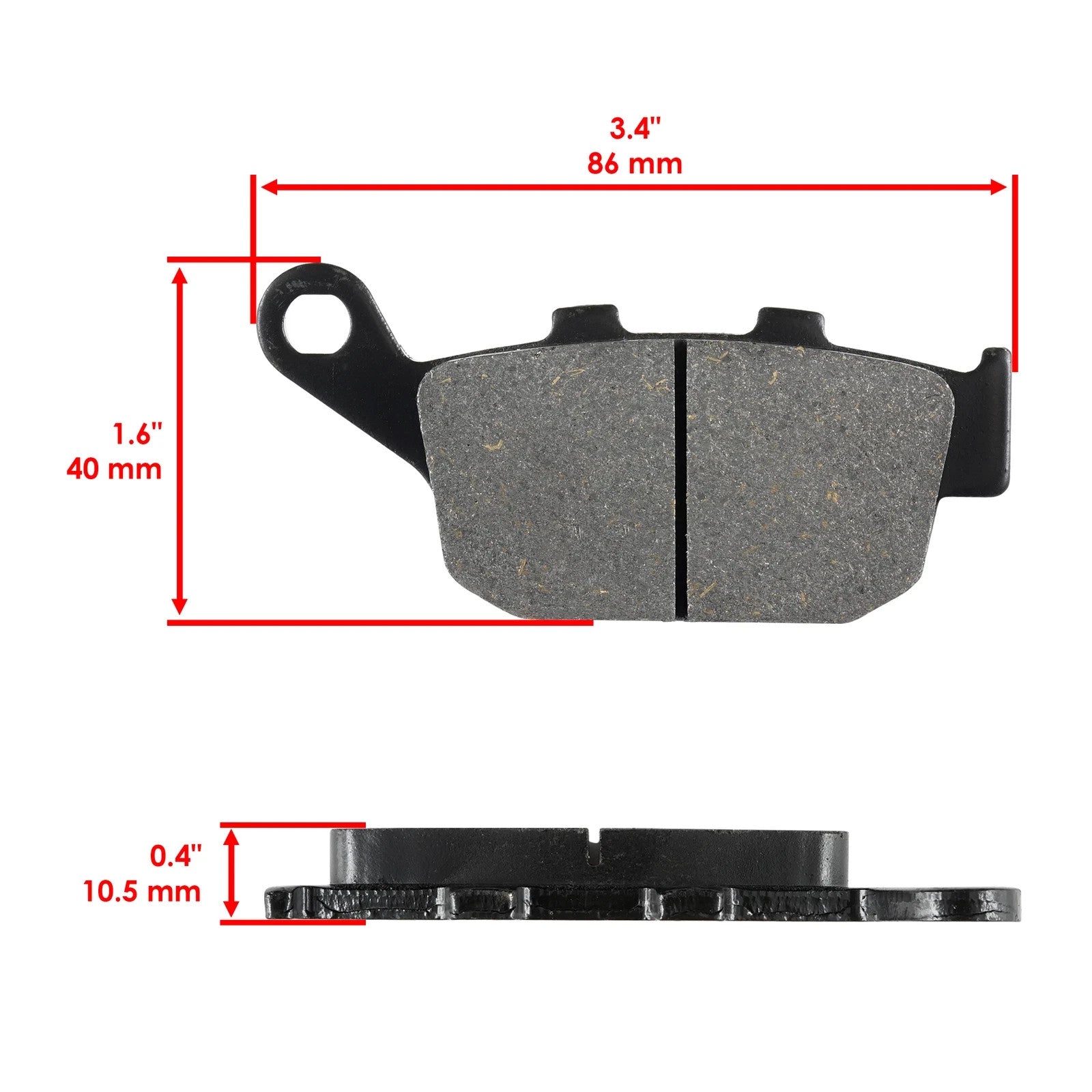 Caltric Front and Rear Brake Pads for Honda CBR500R CBR500RA ABS 2013-2024