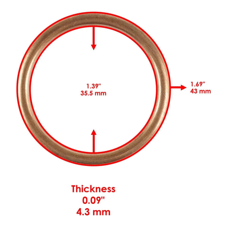 Exhaust Pipe Gasket for Honda TRX300 Fourtrax 300 2X4 1988 1989 1990 1996-1999